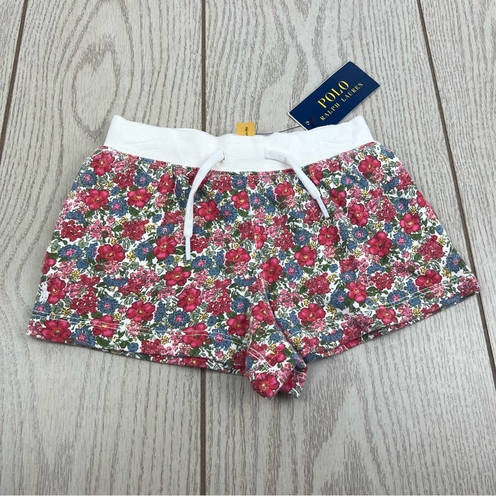 Polo Ralph Lauren Watch Hill Floral Spa Terry Cotton Girl's Shorts 5 Multi $55